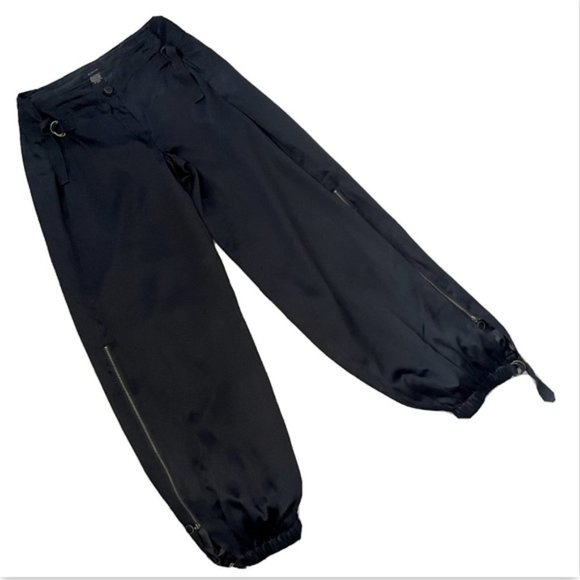 SilkLand Pants - Silkland Black 100% Silk Tapered Genie Harem Lined Pants - 6/S-M